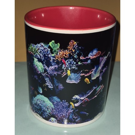 Zweifarbige Keramiktasse " Mit Aquarium Druck "