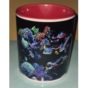 Zweifarbige Keramiktasse " Mit Aquarium Druck "