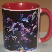 Zweifarbige Keramiktasse " Mit Aquarium Druck "