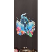 Schwarzes T-Shit " Mit  Druck Taucher " Größe XL