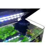 Aquarium - abgerundet - mit LED Abdeckung und Eck-Filter